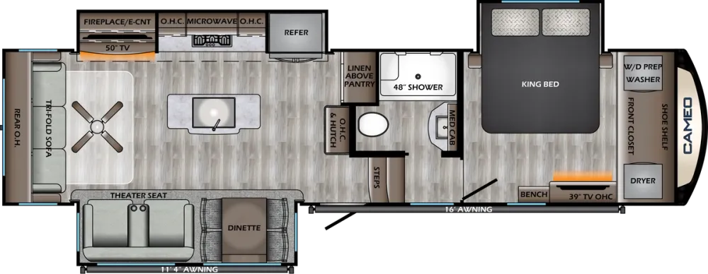 Floorplan of RV model CE3201RL