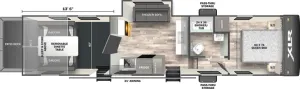 Floorplan of RV model 305XLRE