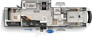 Floorplan of RV model 290VB