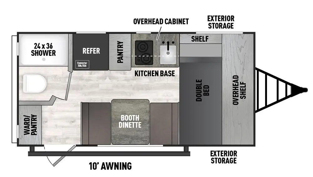 Floorplan of RV model 16SFB