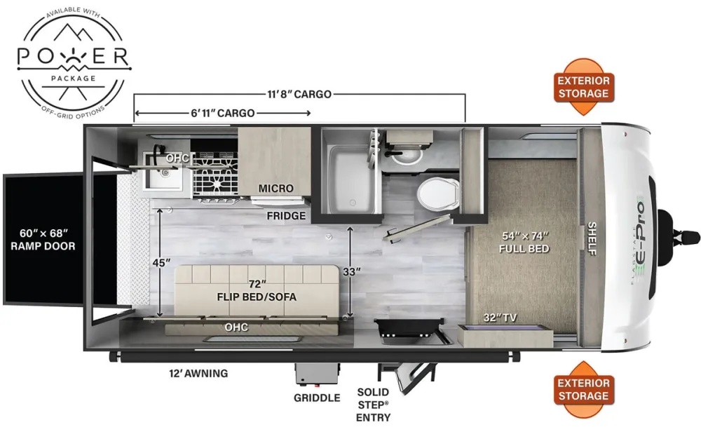 Floorplan of RV model E19FBTH