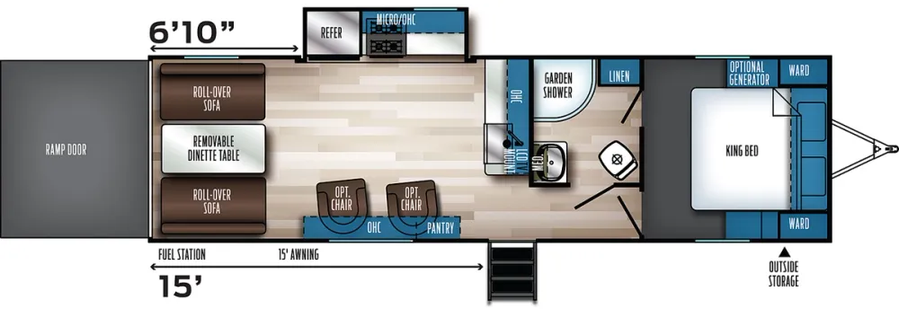 Floorplan of RV model 26V