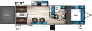 Floorplan of RV model 26V