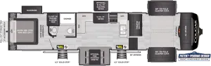 Floorplan of RV model 354FLS