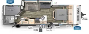 Floorplan of RV model 26DBH