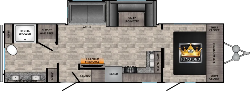 Floorplan of RV model VL29RB