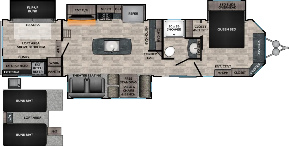 Floorplan of RV model HP364MBL