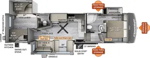 Floorplan of RV model 529RWS