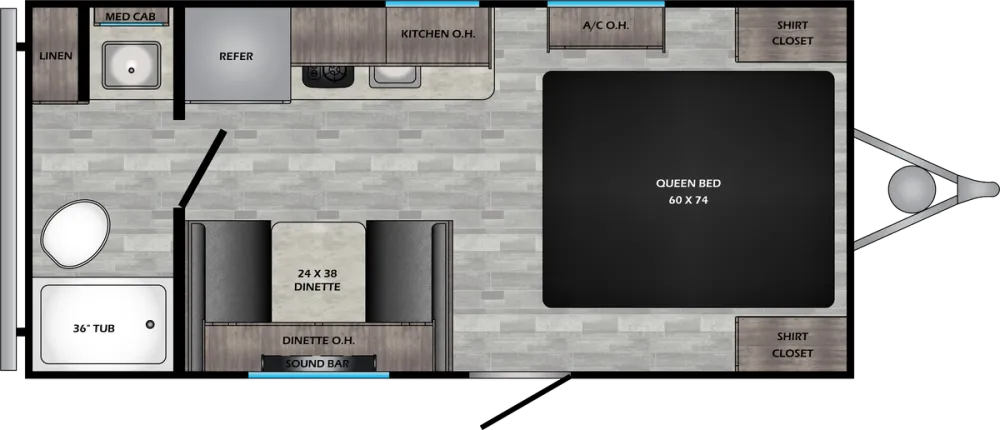 Floorplan of RV model ZR18RB