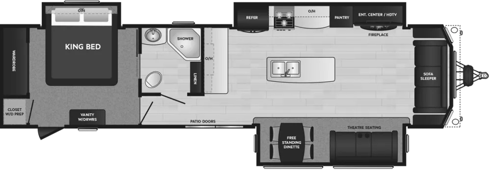 Floorplan of RV model 40MKTS