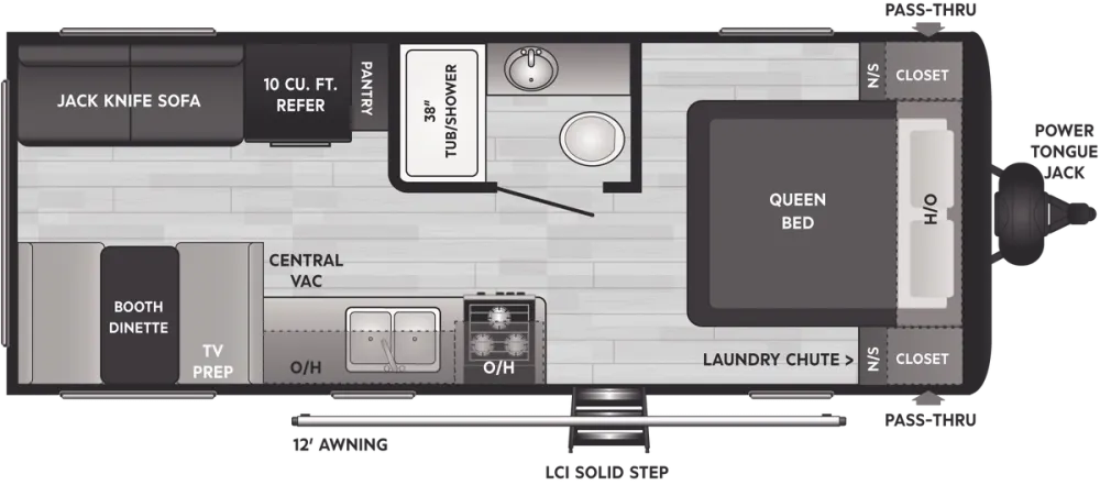 Floorplan of RV model 202RD