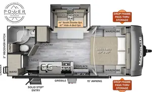 Floorplan of RV model 22FBS