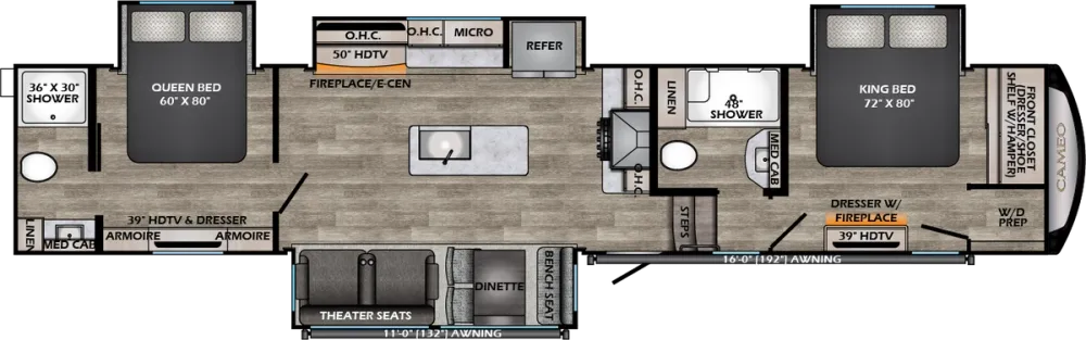 Floorplan of RV model CE4041DB