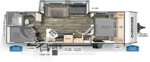 Floorplan of RV model 264DBH