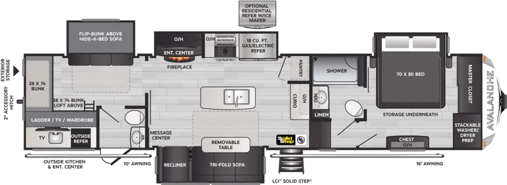 Floorplan of RV model 378BH