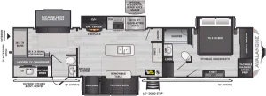 Floorplan of RV model 378BH