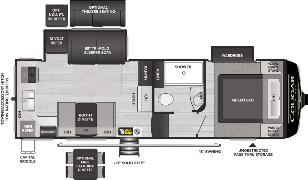 Floorplan of RV model 23MLE