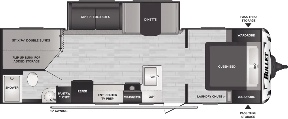 Floorplan of RV model 2730BH