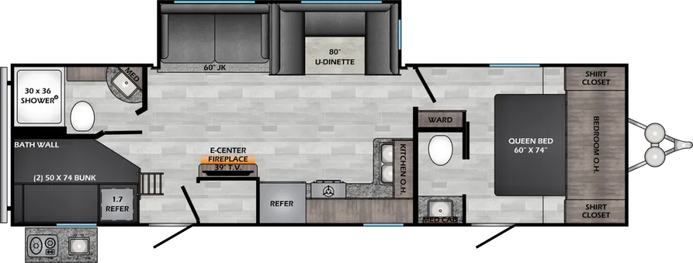 Floorplan of RV model ZR298BH