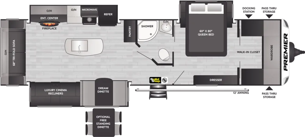 Floorplan of RV model 34RIPR