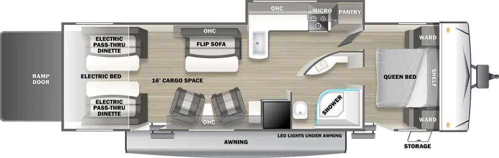 Floorplan of RV model FQ2916G