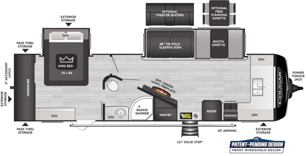 Floorplan of RV model 29FKD