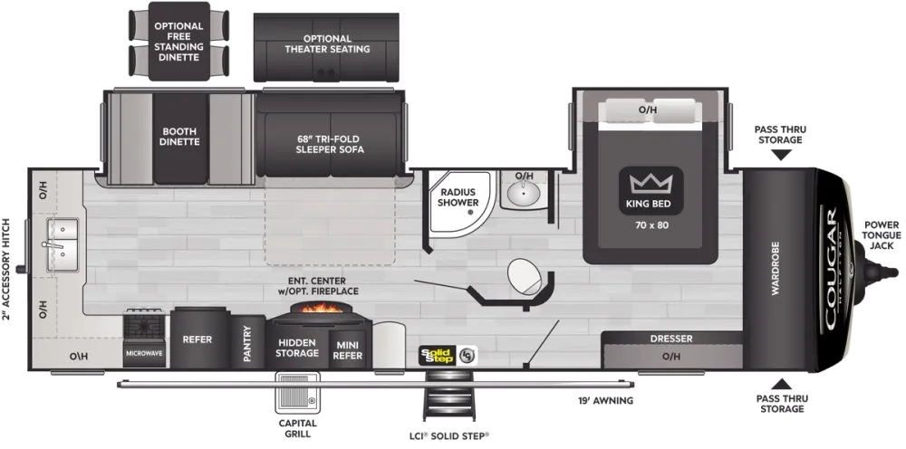 Floorplan of RV model 30RKD