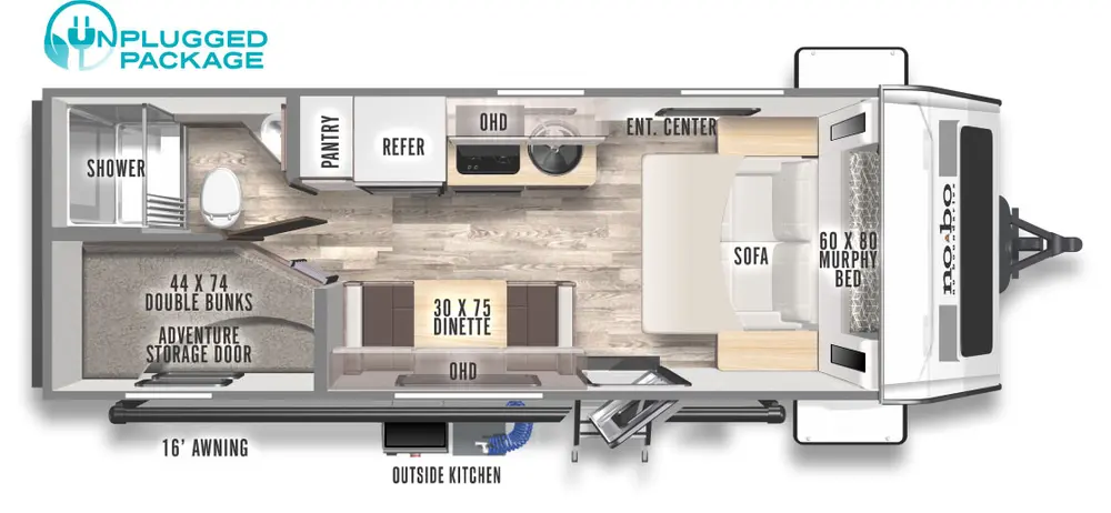 Floorplan of RV model NB19.3