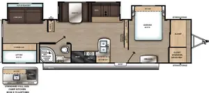 Floorplan of RV model 34BHTS