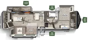 Floorplan of RV model 529RKB