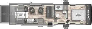 Floorplan of RV model 301XLRE