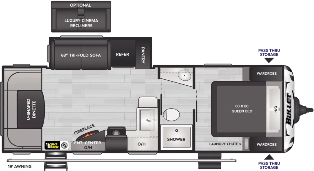 Floorplan of RV model 253RDS