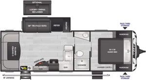 Floorplan of RV model 253RDS