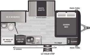 Floorplan of RV model 176BH