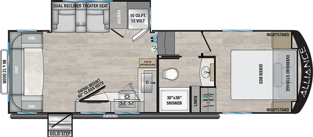 Floorplan of RV model All Access Series 26RD