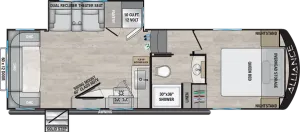 Floorplan of RV model All Access Series 26RD