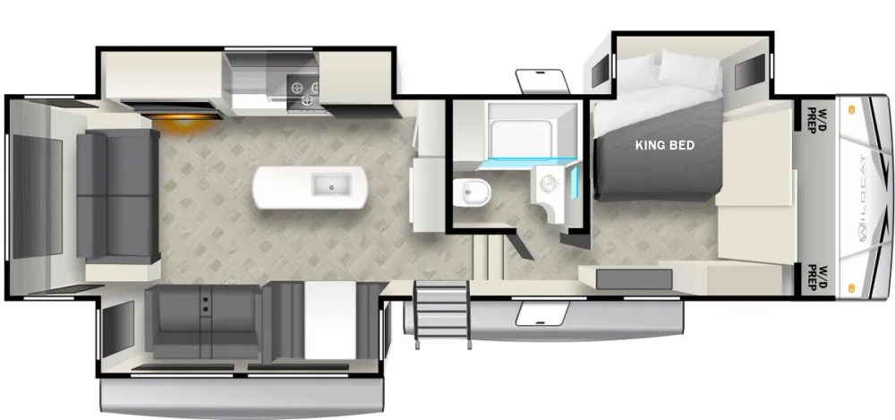 Floorplan of RV model 290RLW