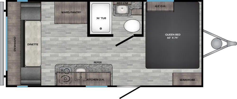 Floorplan of RV model ZR18RD