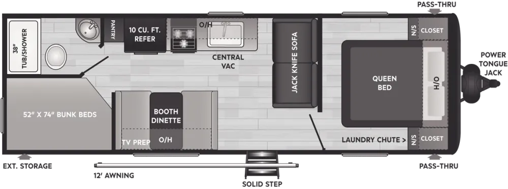 Floorplan of RV model 25BHN