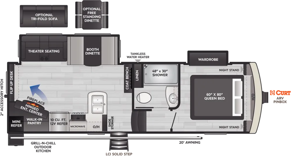 Floorplan of RV model 248SLRE