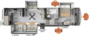 Floorplan of RV model 8291CL