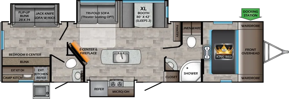 Floorplan of RV model SS331BH