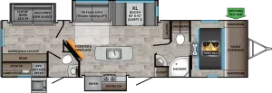 Floorplan of RV model SS331BH