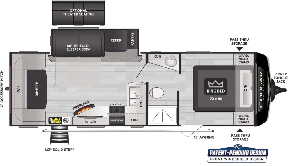 Floorplan of RV model 25RDS