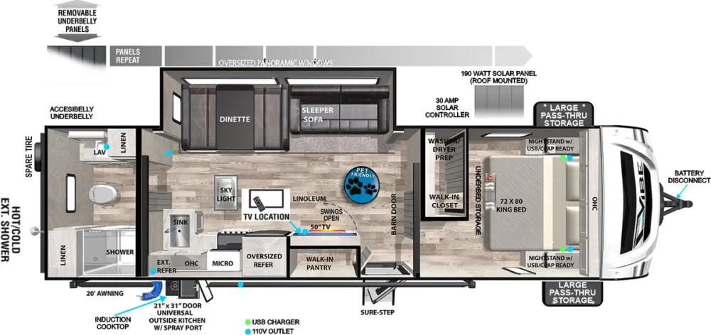 Floorplan of RV model 28RB