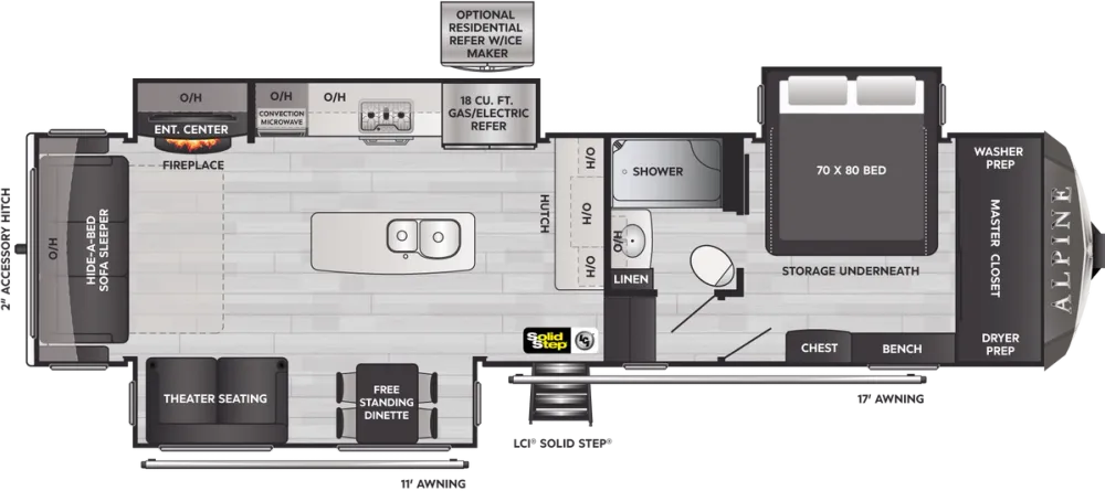 Floorplan of RV model 3220RL