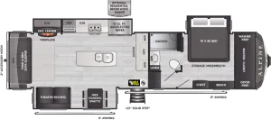 Floorplan of RV model 3220RL