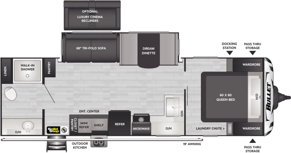 Floorplan of RV model 261RBS