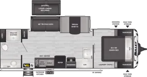 Floorplan of RV model 261RBS