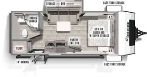 Floorplan of RV model 19QBS